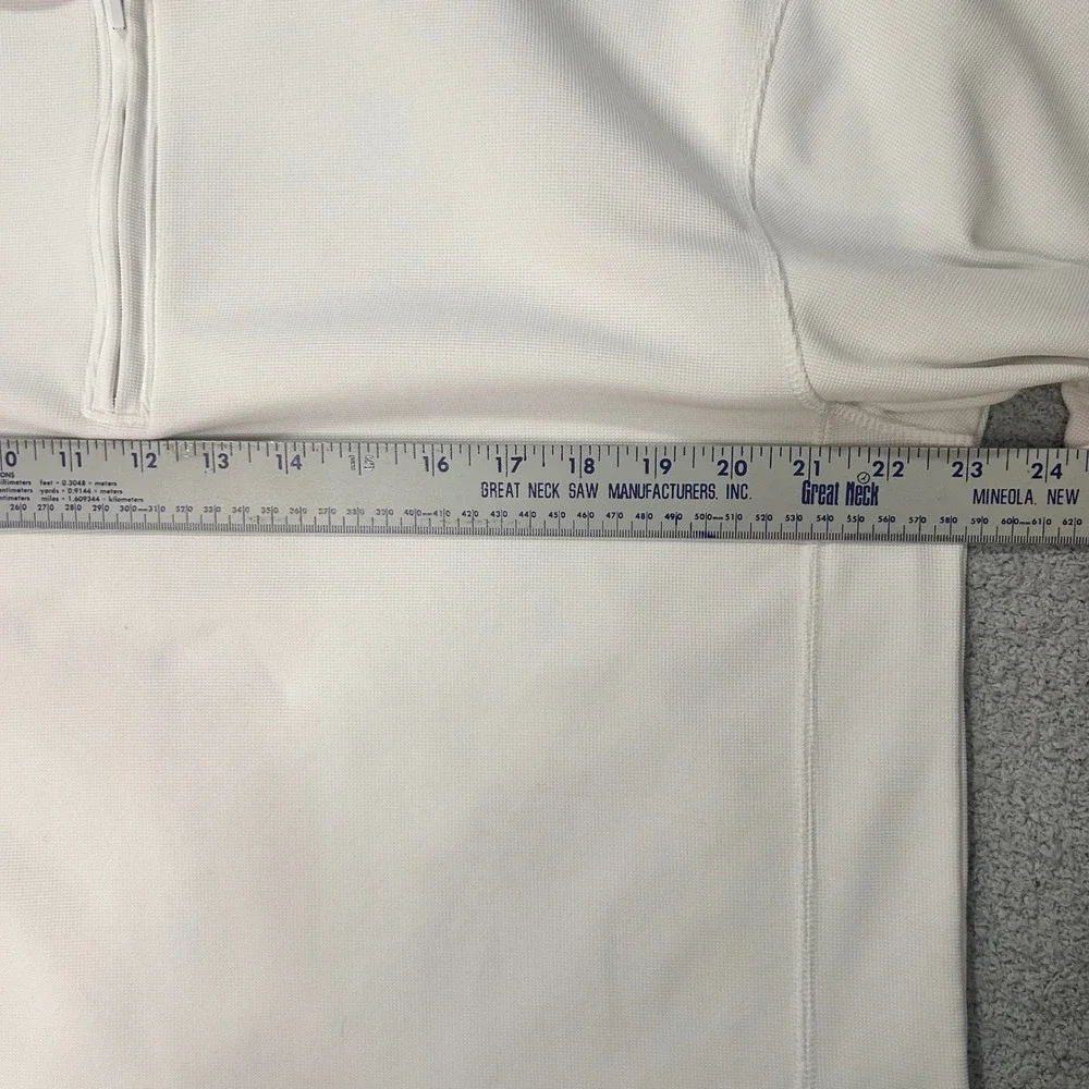 Eddie Bauer Polo Quarter Zip Large White‎ Techwear Gorpcore Cyber Retro